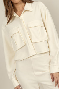 Cream Crop Jacket