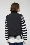 Black Quilted Snap Vest