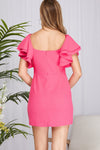 Hot Pink Double Ruffle Dress
