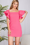 Hot Pink Double Ruffle Dress