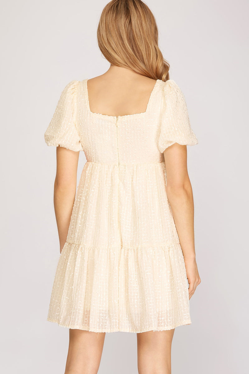 Cream Textured Dress