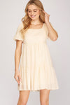 Cream Textured Dress