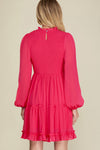 Cherry Pink Smocked Dress