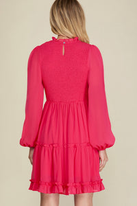 Cherry Pink Smocked Dress
