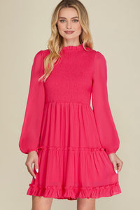Cherry Pink Smocked Dress