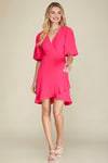 Fuchsia Ruffled Hem Dress