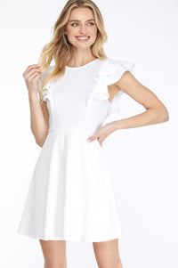 White Flutter Dress