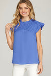 Cobalt Pintuck Top