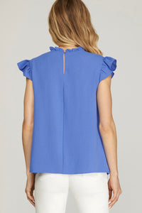 Cobalt Pintuck Top
