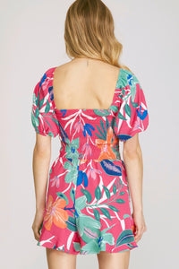 Pink Tropical Romper
