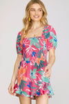 Pink Tropical Romper