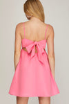 Pink Back Tie Dress