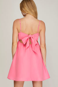 Pink Back Tie Dress