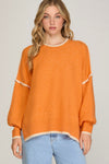 Orange Contrast Sweater