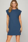 Navy Braided Dress