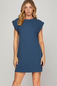 Navy Braided Dress