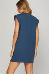 Navy Braided Dress