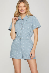 Denim & Bow Romper