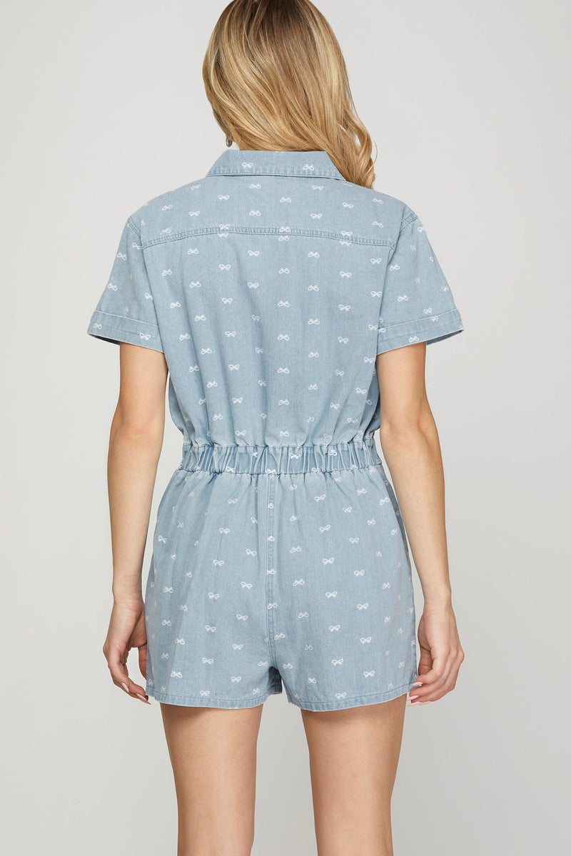 Denim & Bow Romper