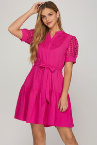 Pink Crochet Front Tie