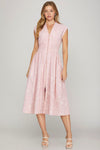 Pink Eyelet Zipper Dress