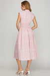 Pink Eyelet Zipper Dress