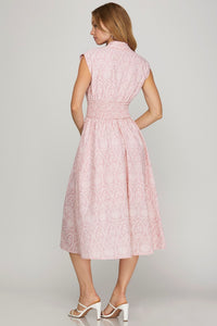 Pink Eyelet Zipper Dress