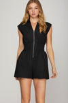 Black Zipper Romper