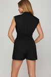 Black Zipper Romper