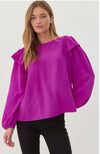 Magenta Ruffle Shoulder