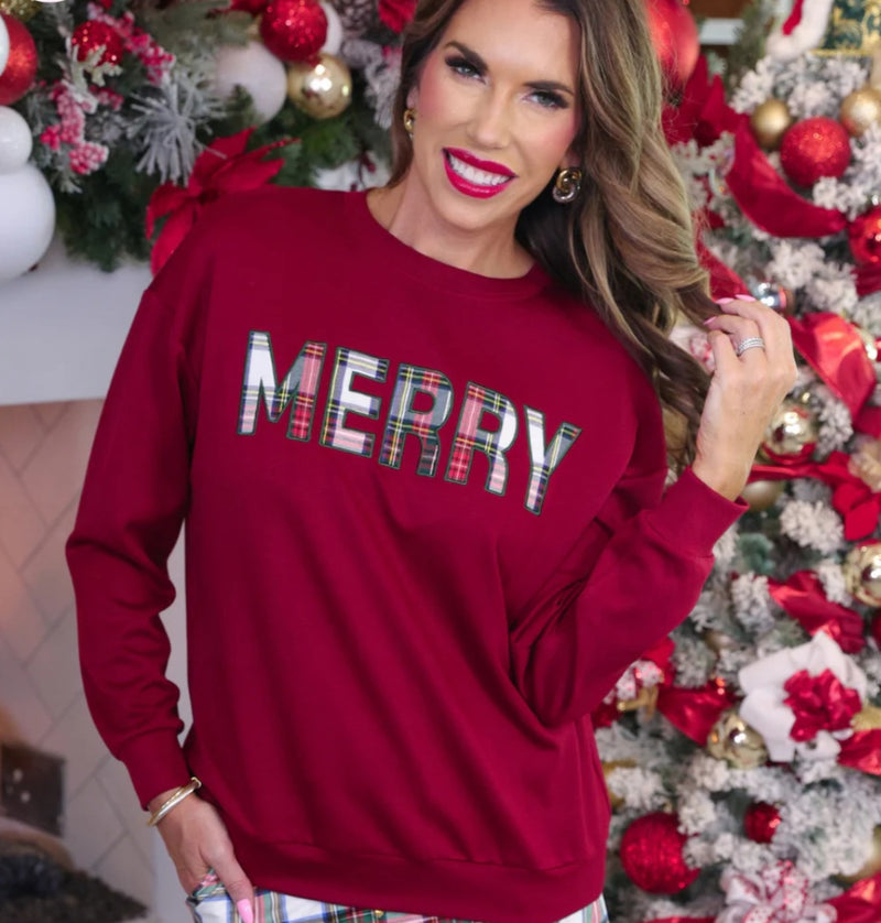 Burgundy Merry Pullover