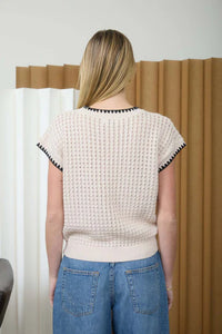 Cream Contrast Sweater