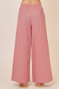 Red Pinstripe Wide Leg