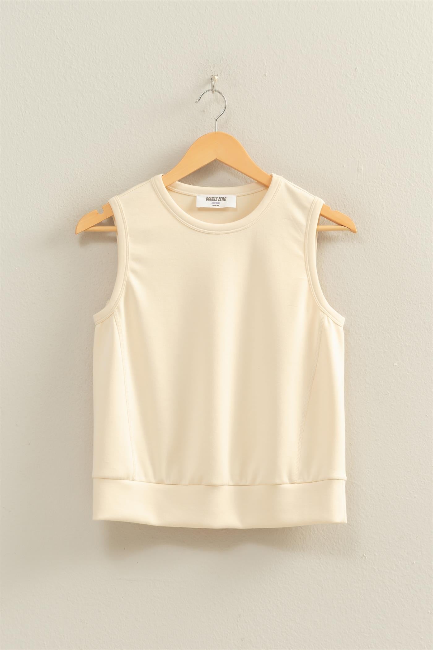 Cream Sleeveless Top