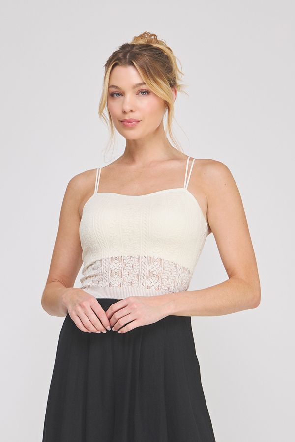Cream Crochet Bralette