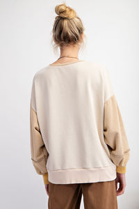 Khaki Colorblock Pullover