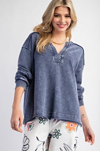 Denim Mineral Wash Pullover