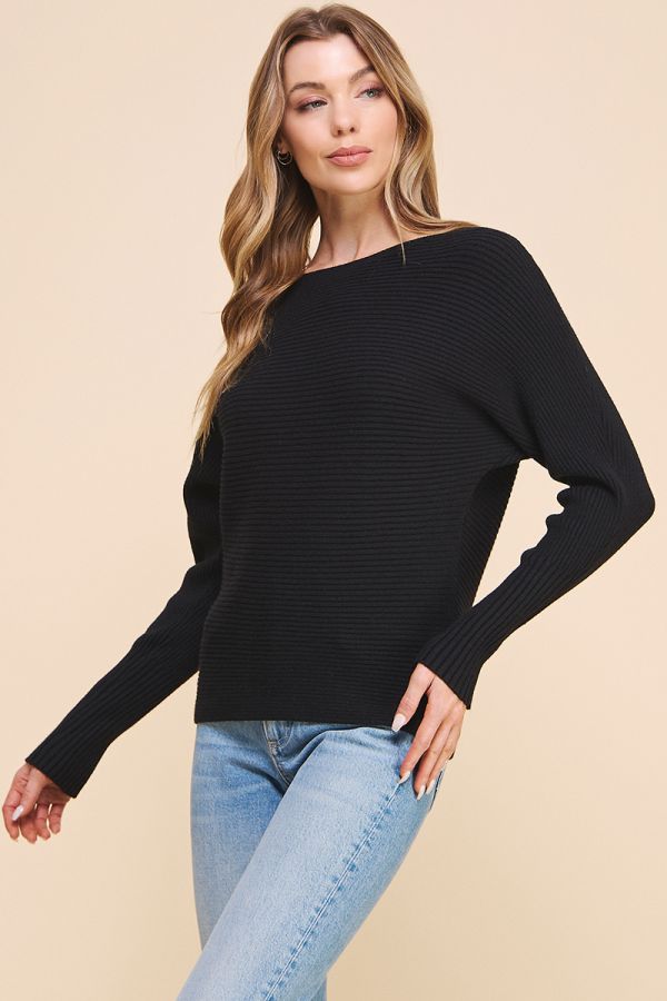 Soft Ribbed Pullover Dolman