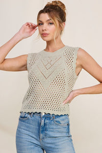 Sage Pointelle Tank