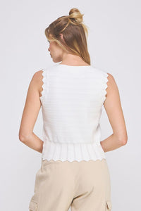 White Scallop Vest