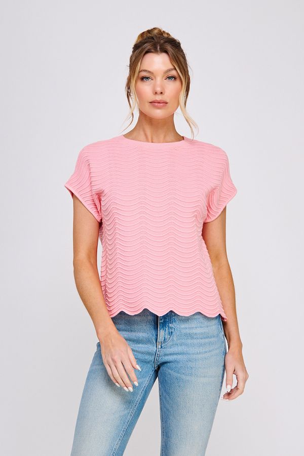 Strawberry Scallop Sweater