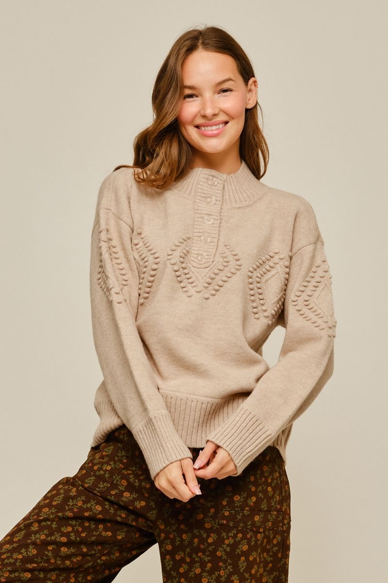 Oatmeal Diamond Sweater