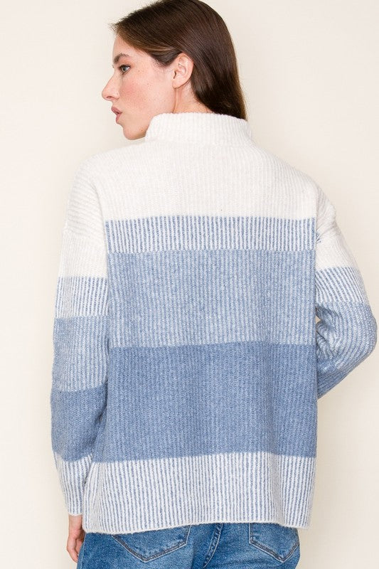 Denim Colorblock Sweater