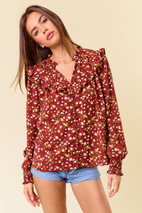 Merlot Abstract Blouse