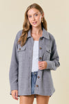 Grey Fleece Shacket