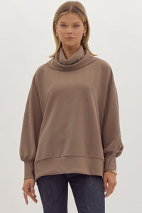 Mocha Ribbed Turtleneck