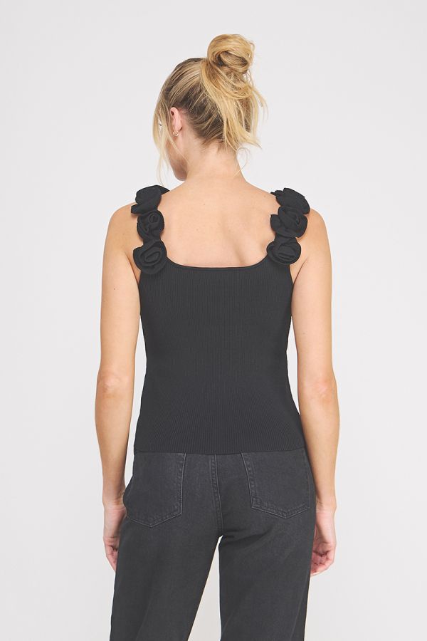 Black Rosette Tank