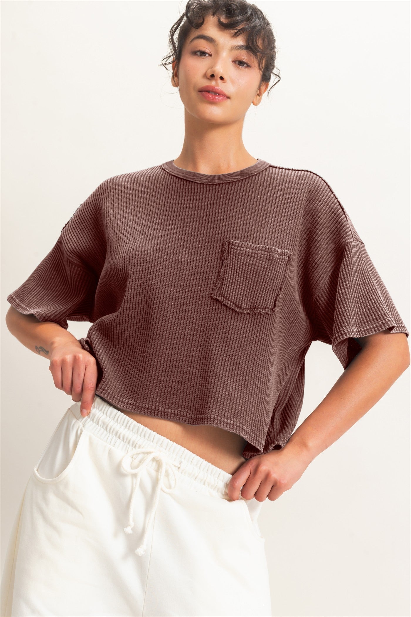 Brown Mineral Wash Waffle