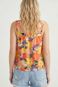 Navy Summer Floral Tank