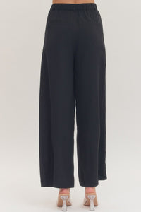 Black Pleated Wide Leg